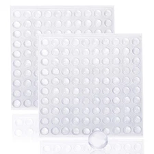 200 Pack 1/4" x 1/16" Small Door Bumpers, Clear, Self-adhesive, Rubber Feet