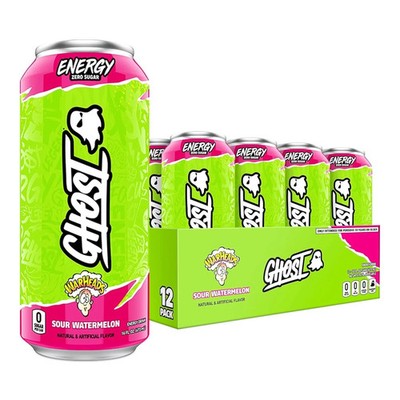 GHOST Energy Drink 12-Pack Warheads Sour Watermelon 16Oz - Energy & Focus