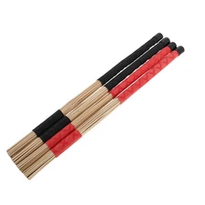 2 Pairs Jazz Drum Brushes Drumsticks - with Comfortable Rubber Handles For