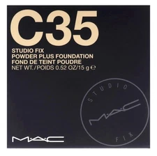 MAC Studio Fix Powder Plus Foundation Shade C35 Full Size 15g Original Formula