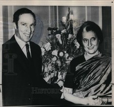1969 Canadian Prime Minister Pierre Trudeau Indian Prime Minister 7X8 Wirephoto