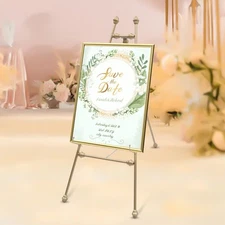 2PCS Easel Stands Floor Mount Golden Wedding Easel Stand For Wedding Party