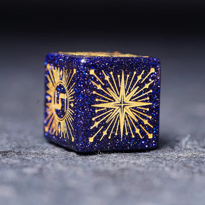 Custom Blue Sandstone Dice Set D&D COC Cthulhu MTG D20 Polyhedral