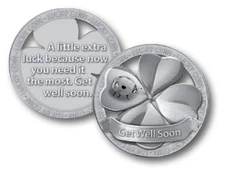 Open Lucky Coin - Get Well Soon - Great Personalised Gift - Send Some Good Luck