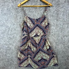 Love Reign Mini Fit & Flare Dress Womens Medium Dark Aztec Summery Picnic