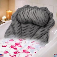 Ergonomic Bath Pillow with Head, Neck, Shoulder Support  6 Suction Cups