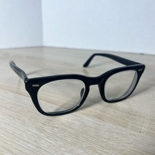 Vintage USS 4 1/2 5 3/4 Black Eyeglasses Frames USA Military Style 48-22