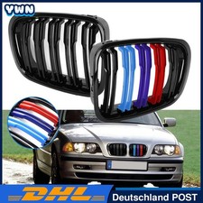 Mopf Kühlergrill Doppelsteg Nieren Glänz M-Farbe für BMW 3er E46 4 Tür 98-01