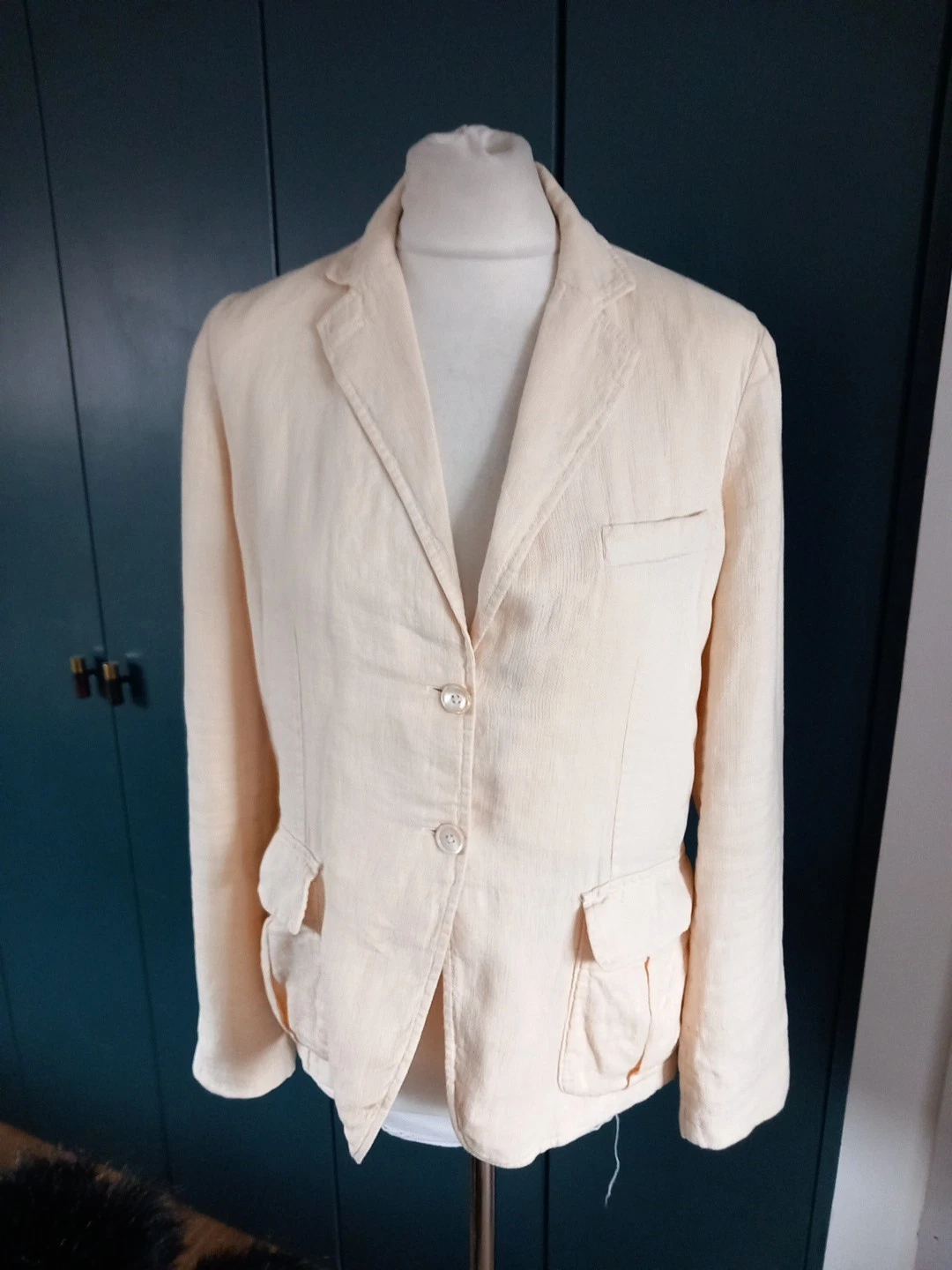 Stenstroms Jacket Womens Cream 100% Linen Blazer Preppy Top Smart Minimalist L