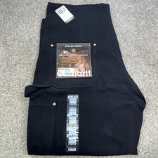 Carhartt R01 Duck Bib Overall Double Knee Mens 40x30 Black New With Tags