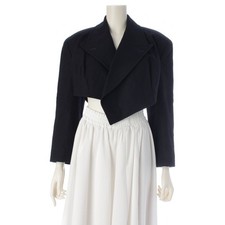 COMME des GARCONS 80s Wool nylon Early Melton Rider's Cropped Jacket Jacket ...