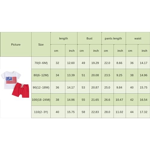 2Pcs Baby Boys Summer Clothing Sets 6-12 Months Red-fourth of July Outfit Boys - Picture 8 of 8