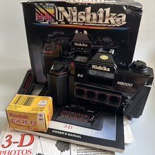 Nishika N8000 3D Camera (like Nimslo, Kodak Stereo, Holga 120 3D + Verascope)