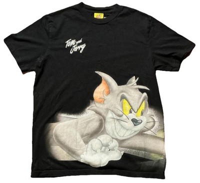 Tom & Jerry Shoe Palace Men's M Black Cartoon Graphic Cotton T-Shirt