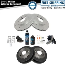 Front & Rear Ceramic Pad, Performance Rotor, Shoe & Drum Kit w/Fluids for Honda