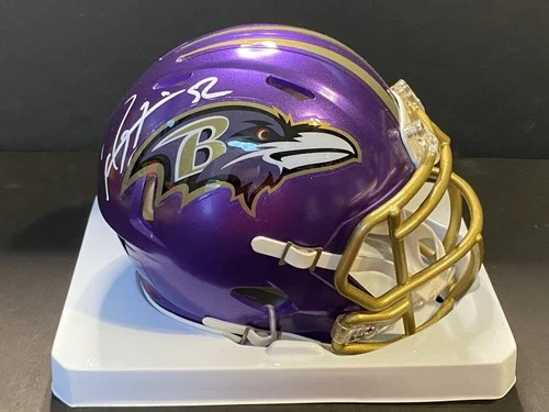 Ray Lewis Baltimore Ravens Autographed Flash Mini Helmet Beckett Witnessed COA