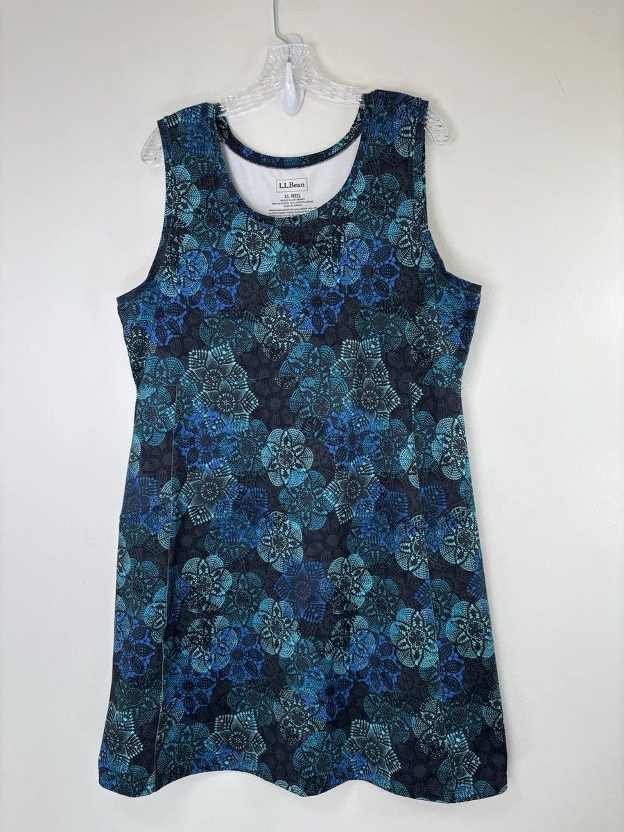 ll bean fitness dress LL Bean Dress Fit and Flare Nylon Fitness Stretch