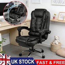 Ergonomic Office Chair High Back Swivel Recliner Chair Padded Seat W/ Footrest ~