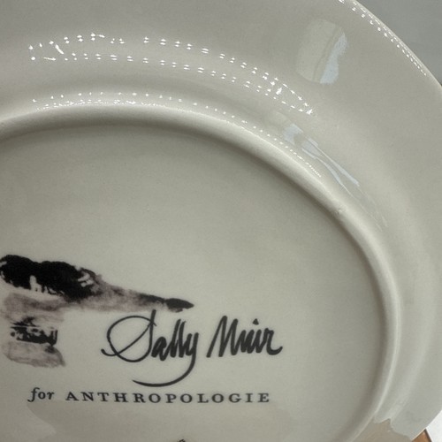 Rare Anthropology Sally Muir Dog-a-Day Dessert Plate Whippet in Color Mint - Picture 4 of 5