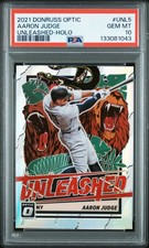 2021 PANINI DONRUSS OPTIC UNLEASHED UNL5 AARON JUDGE HOLO REFRACTOR PSA 10