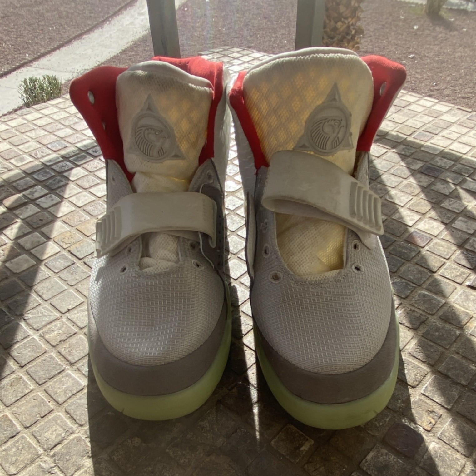 Nike Air Yeezy 2 High-Top Sneakers Gray Red White Basketball