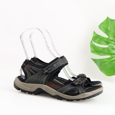 Ecco Mens Offroad Lite Sandal Size 45 11 Gray Leather Hike Trail Adjustable Shoe