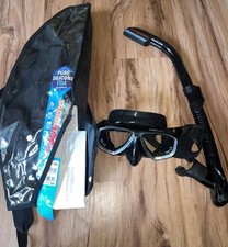 TusaHyperdry Adult Dry Travel Mask Snorkel Combo Set Scuba Diving Snorkeling BLK