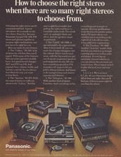 Vintage 1971 Panasonic SE Series Stereos Print Ad Promo Ad
