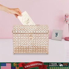 Golden Wedding Card Box For Gift Card Anniversary Money Card Box With Heart Lock