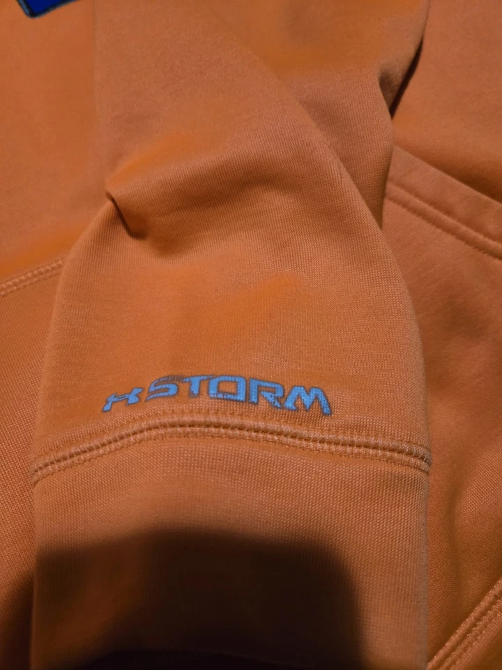 UNDER ARMOUR STORM 男孩 蓝色/橙色 套衫 连帽衫 YLG 青少年 大号 — 第 4/4 张图片