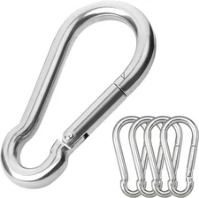 5PCS 3.15in Large Carabiner Clip, Stainless Steel Carabiner Heavy Duty, Spring S