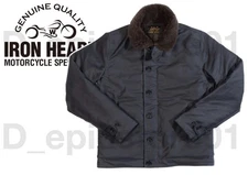 IRON HEART IHM-37 Oiled Whipcord N-1 Deck Jacket Black NEW Japan
