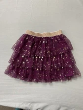 Jumping Beans Girls Tiered Tutu Skirt Size 8 Red Gold
