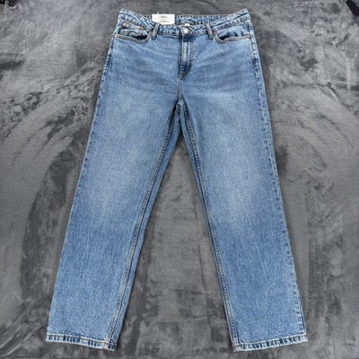 ON 34th Wide Leg Jeans Women 12 24W/29L  Light Wash High Rise Denim NWT