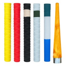 Cricket Bat Grips with Wooden Cone Anti-Slip Rubber Handle