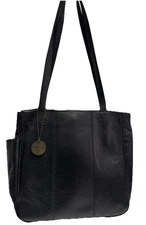 Vintage American Angels Genuine Leather Shoulder Bag Black