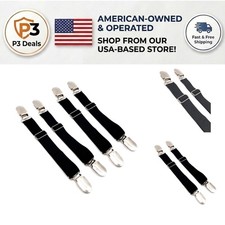 4 Pcs Adjustable Elastic Stocking Clip Garters - Secure  Stylish Solution