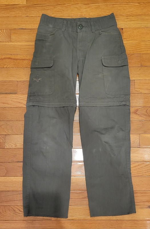 Boy Scouts BSA Pants Youth 8 Green Convertible Switchback Scouting America