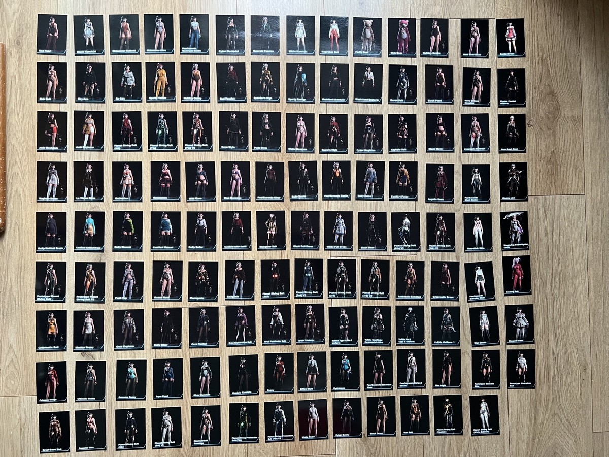 Stellar Blade Full Set Of All 125 Outfits Trading Cards Including