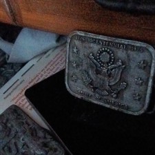 Vintage 1976 Bicentennial "Spirit of America" Eagle Metal Belt Buckle A-24