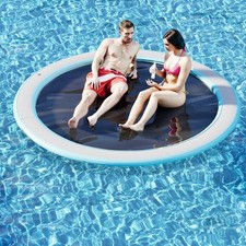Inflatable Dock Floating Platform, Inflatable Tanning Pool Sunchill Float Rin...