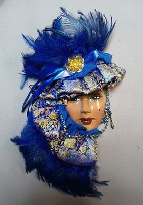 IMPULSE INTL: 1920's African American Woman Face Mask Wall Hanging Handcrafted