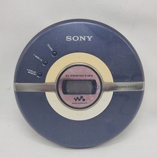 Sony CD Walkman D-EJ100 Blue Discman Digital Mega Bass For Parts Not Working