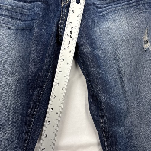 Express Men’s Kingston Bootcut Jeans 36x34 Classic Fit Dark Wash Distressed - Picture 9 of 16