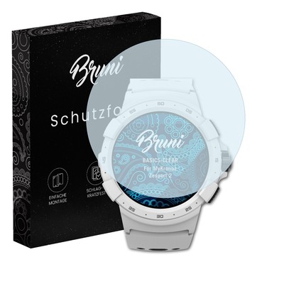 Bruni 2x Folie für MyKronoz Zesport 2 Schutzfolie Displayschutzfolie