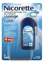 Nicorette 4 mg Coated Nicotine Lozenges Help Quit Smoking Ice Mint Flavored SL
