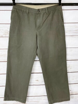 Columbia Mens Outdoor Pants Sz 38X30 Olive Green w/Pockets Mid-Rise 100%  Cotton