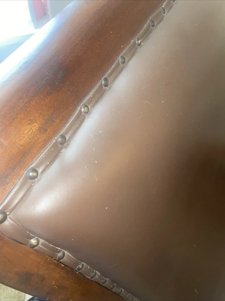 Sillón Art Deco vintage de cuero marrón Foto 3 de 4