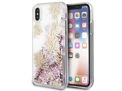 Original Guess Liquid Glitter Logo Hard Impact Case Hülle für iPhone X oder XS