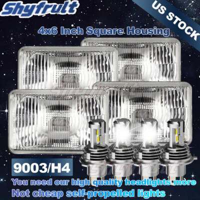 Fit Chevrolet Camaro Z28 1982 1983 1984 1985 1986-1992 4PCS 4x6'' LED Headlights